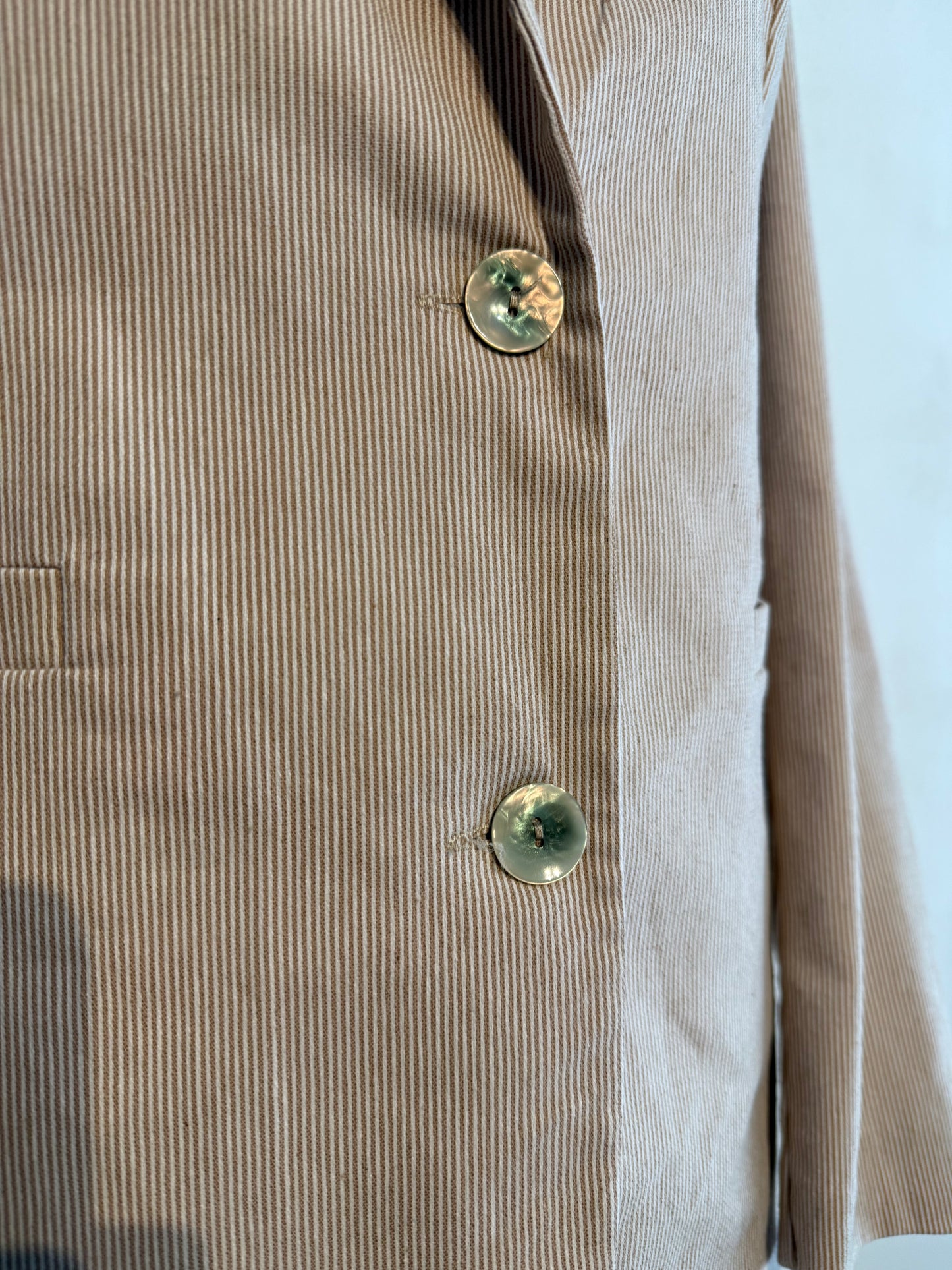 Blazer Vintage donna beige rigato