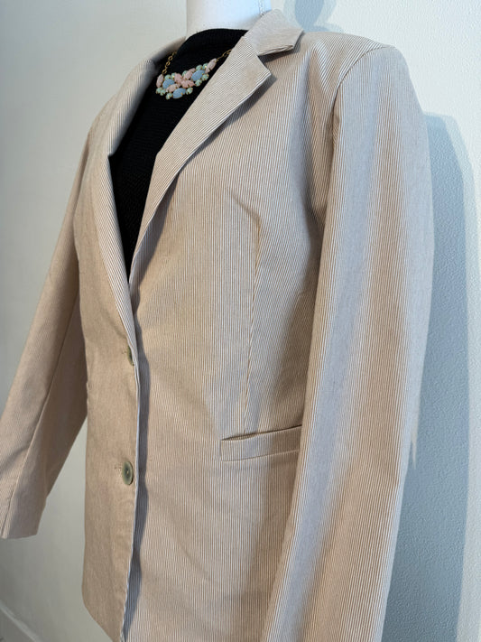 Blazer Vintage donna beige rigato